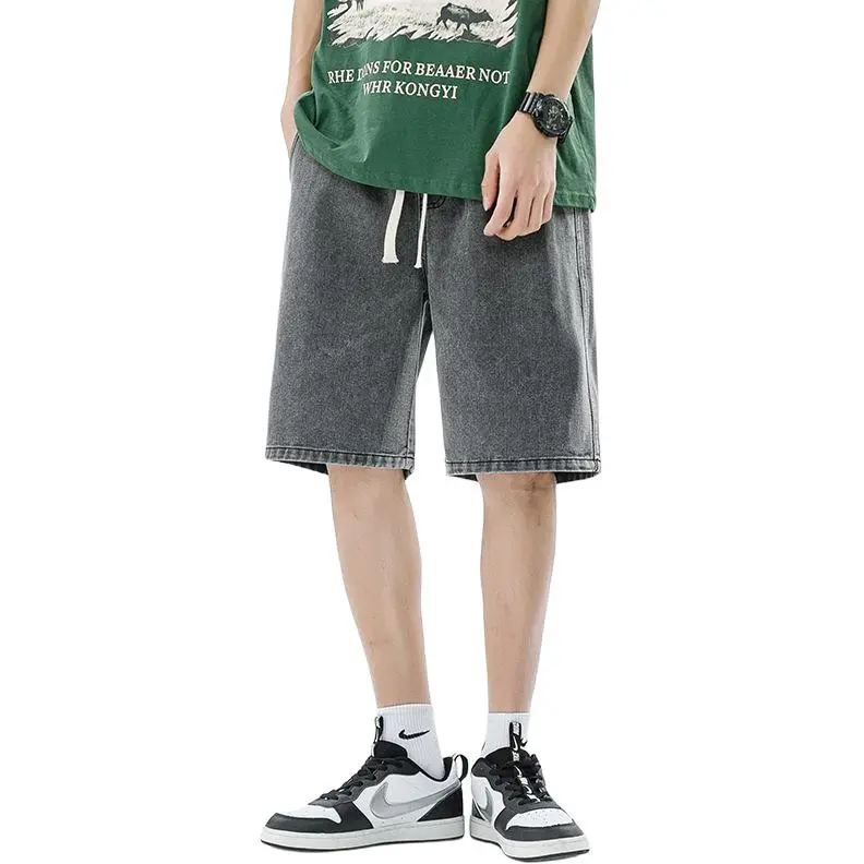 MGXEK Denim Shorts Unisex Smoke Gray-1