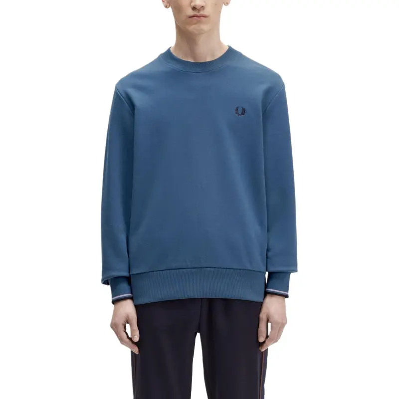 FRED PERRY Logo Embroidered Long Sleeved Crewneck Jumper-3
