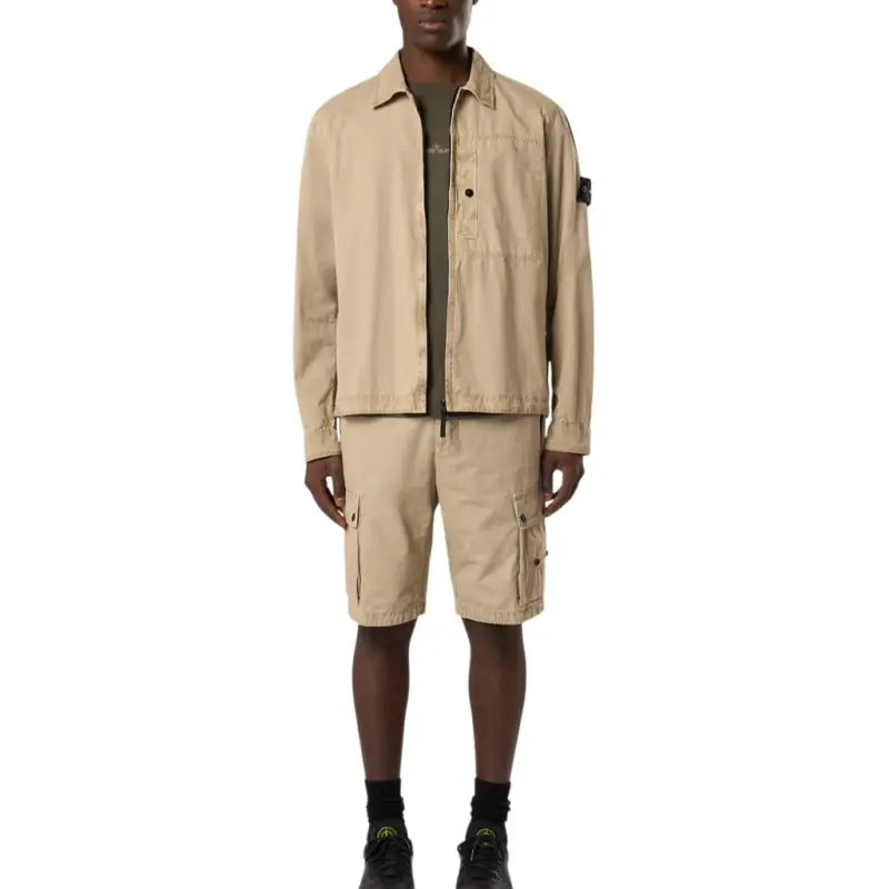 STONE ISLAND Compass Patch Zip Up Shirt Jacket-4