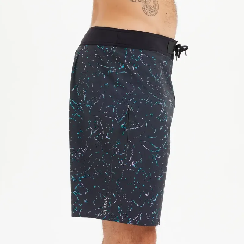 DECATHLON x JEYKILL OLAIAN Surf Boardshort Standard 900 Beach Shorts Men's Black-4