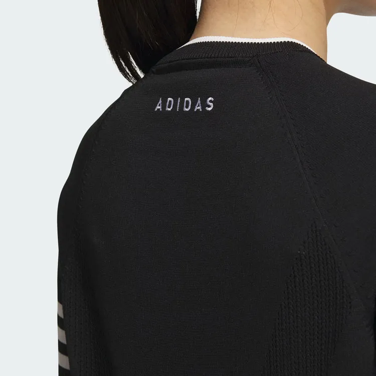 Adidas Long Sleeve Pullover Sweater Knitwear Women's Black-5