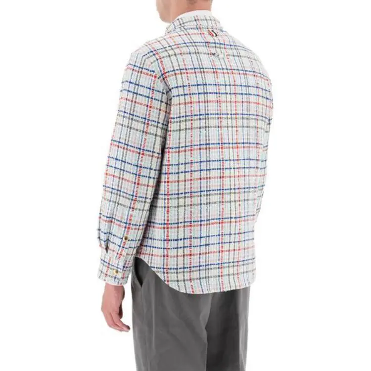 THOM BROWNE Gingham Check Buttoned Overshirt-3