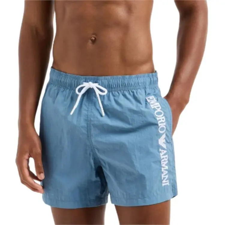 EMPORIO ARMANI Swim Shorts With Vertical Logo Embroidery-1