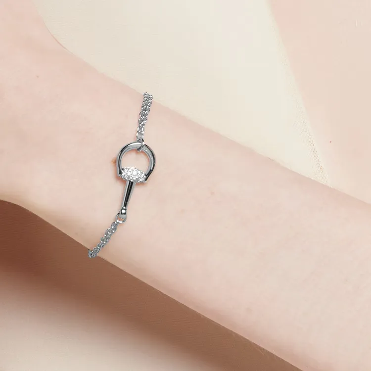 GUCCI 18K White Gold, Diamond Bracelets Unisex Silver-2