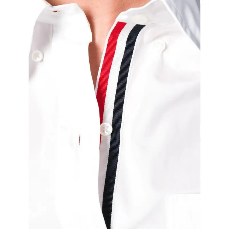 THOM BROWNE Sleeveless Grosgrain Poplin Shirt-4