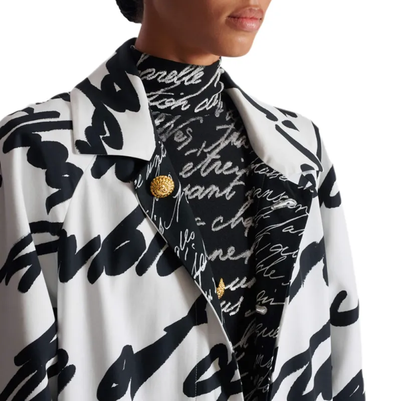 BALMAIN Love Letter Printed Long Reversible Coat-8
