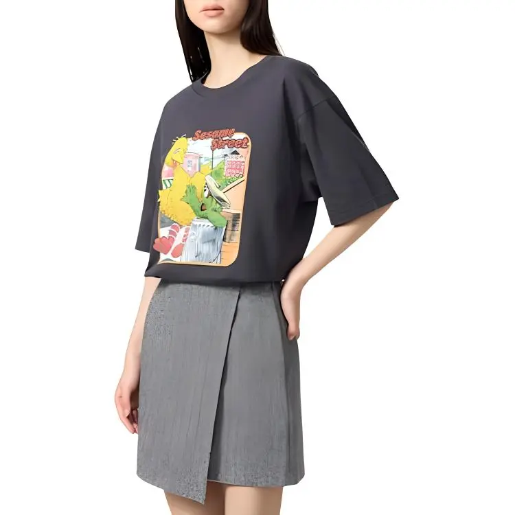 Sesame Street X UNIQLO Sesame Street Collaboration T Shirts Unisex Dark Gray-2