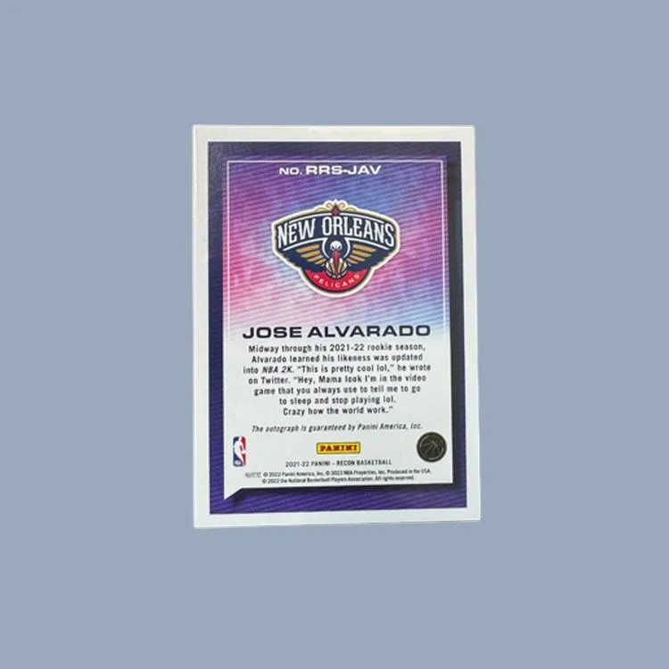 PANINI Jose Alvarado Recon 2021 22 Pelican Rising Stars Autograph Card #99 Sports Cards 1 Pc-3