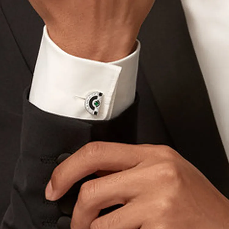 CARTIER Chrome-Plated Cufflinks Unisex Silver-2