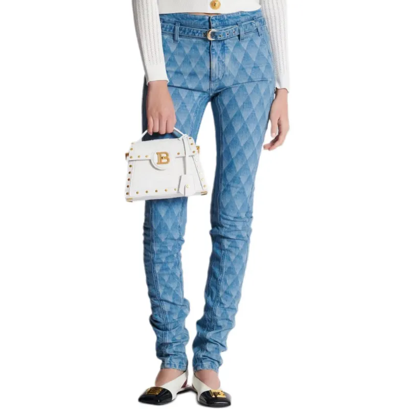 BALMAIN Geometric Patterned Slim Fit Jeans-1