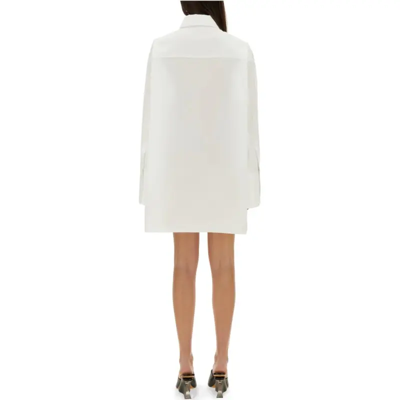 OFF WHITE Embroidered Logo Shirt Dress-1
