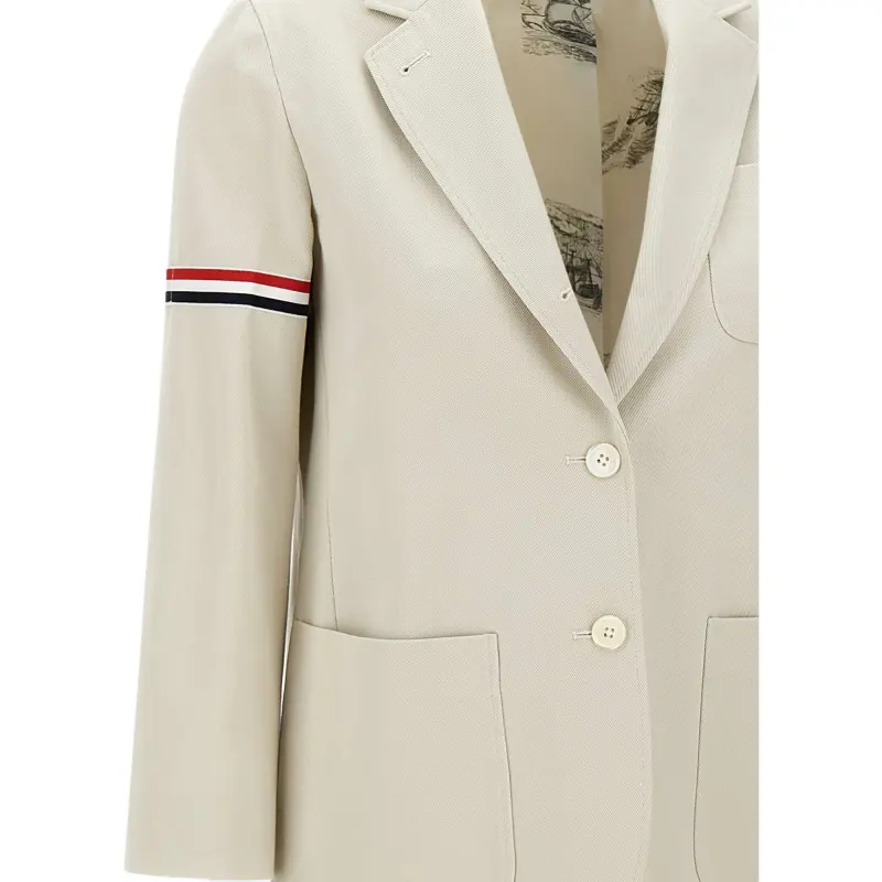 THOM BROWNE RWB stripe Cotton Blazer-4