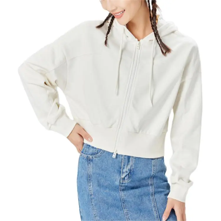 Erke Sweatshirt Coat Women's Glacier White-2