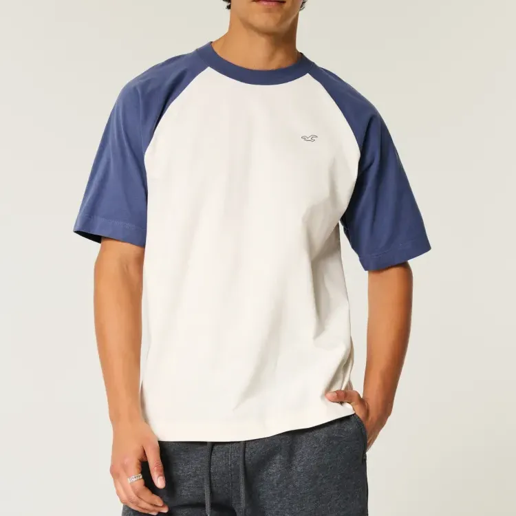 Hollister T Shirt Men's White Blue-1