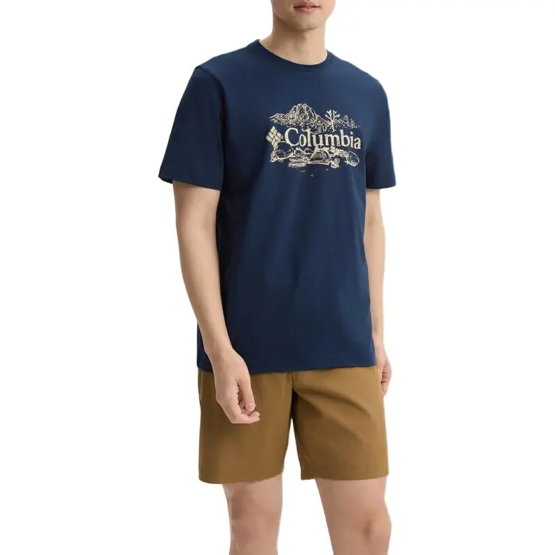 Columbia T Shirts Men Navy Blue-2
