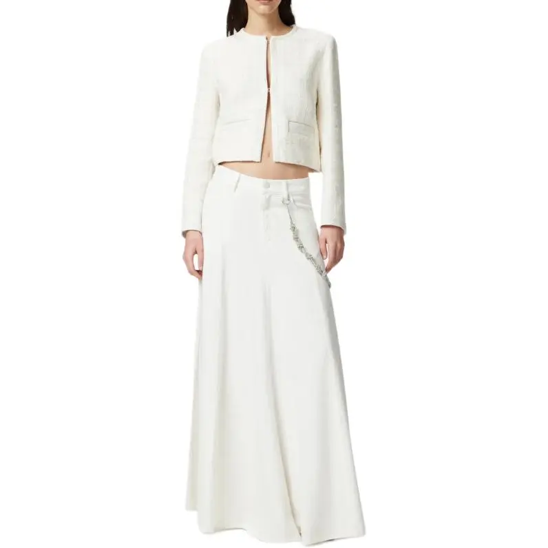 PINKO Jewel Chain Long Skirt-2