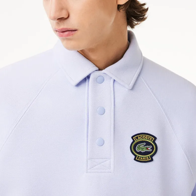 LACOSTE Logo appliqué Polo collar Sweatshirt-4