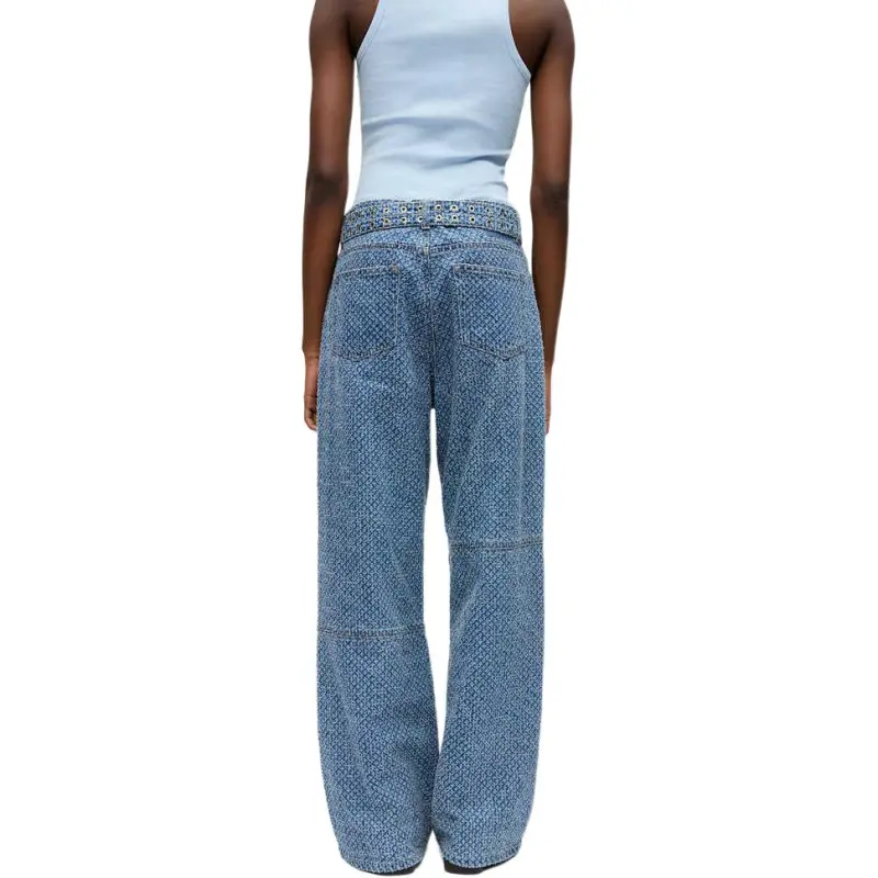 GANNI SS25 Jeans Women's Stone Washed Medium Blue-3