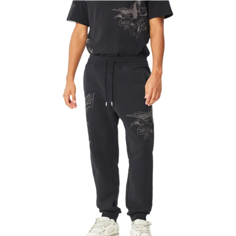 Ed Hardy SS25 Knitted Sports Pants Men's Black-3