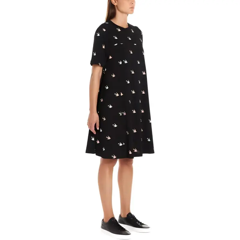 McQ Alexander McQueen Short Sleeved Dresses Women's Black-3