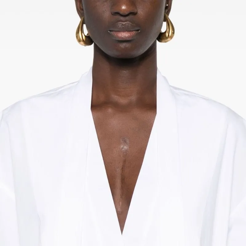 GUCCI Horsebit-Buckle V-Neck Poplin Mini Dress-4