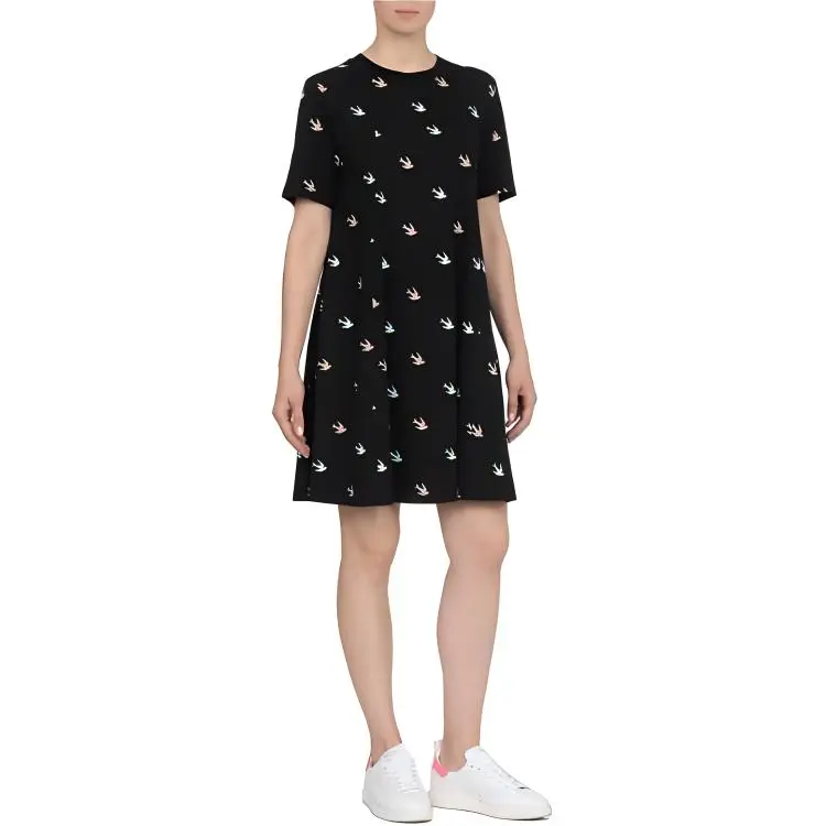 McQ Alexander McQueen Short Sleeved Dresses Women's Black-1