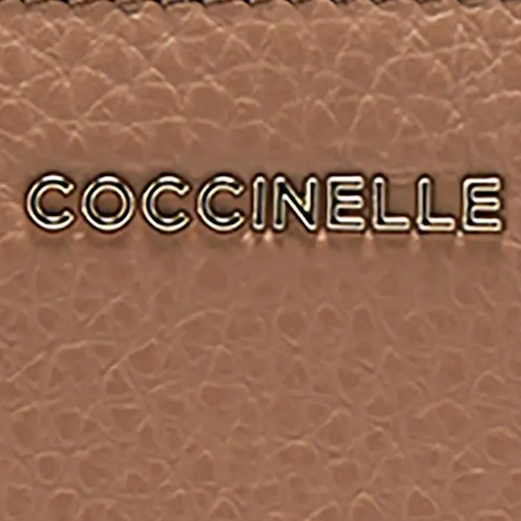 COCCINELLE Grain Leather Wallet Trumpets Women's Nude Brown-2