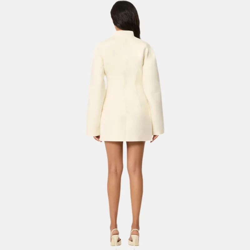 Khy x Entire Studios FW24 Tailored Mini Dress Long-Sleeved Dresses Women's Warm White/Warm White-3