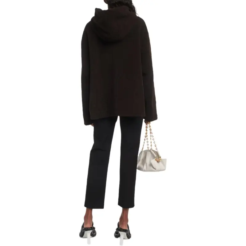 LOEWE Anagram-embossed Hooded Shearling Jacket-5
