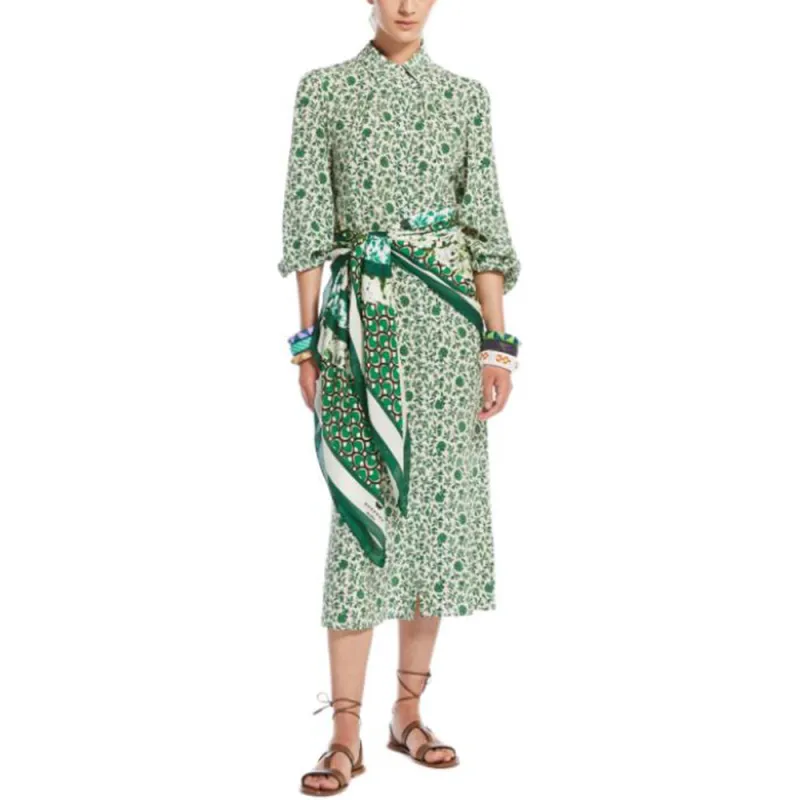 MaxMara Long Sleeved Dress Women's Green-2