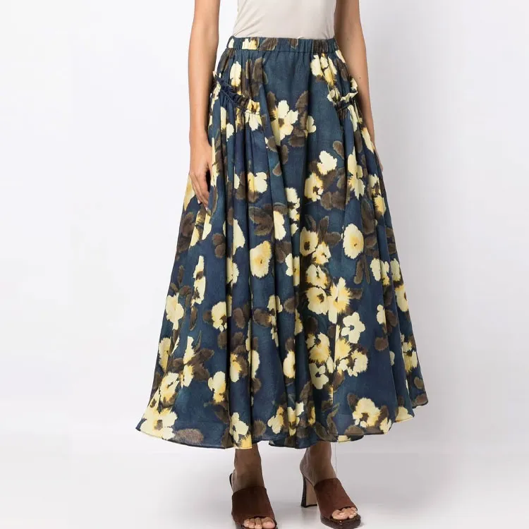ACLER Casual Long Skirts Women's Dark Green-3