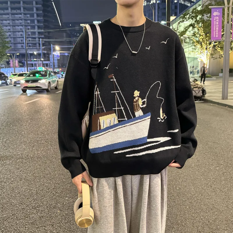 Tonlion Sweaters Men Black-5