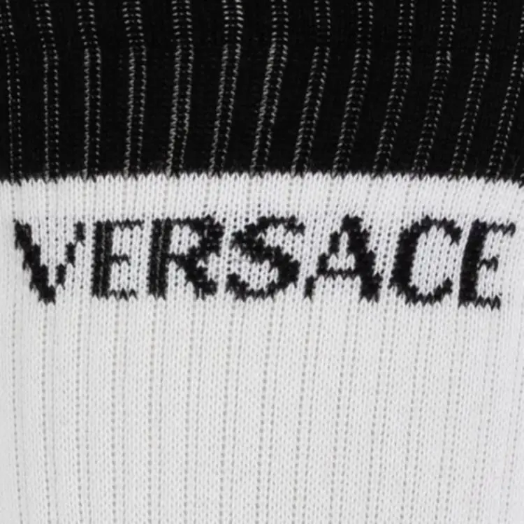 VERSACE FW24 Mid Calf Socks Women's 1 Pack White-2
