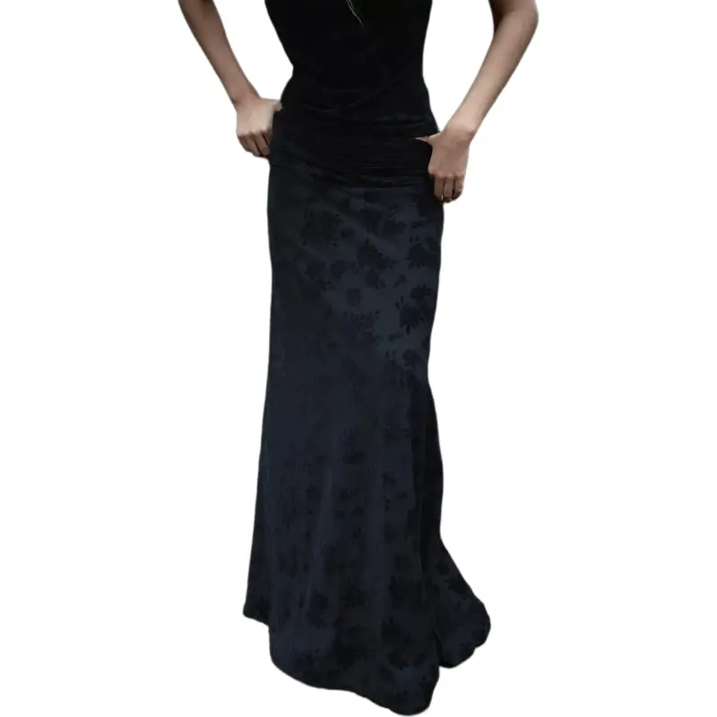 ZARA Casual Long Skirts Women's Dark Blue-2