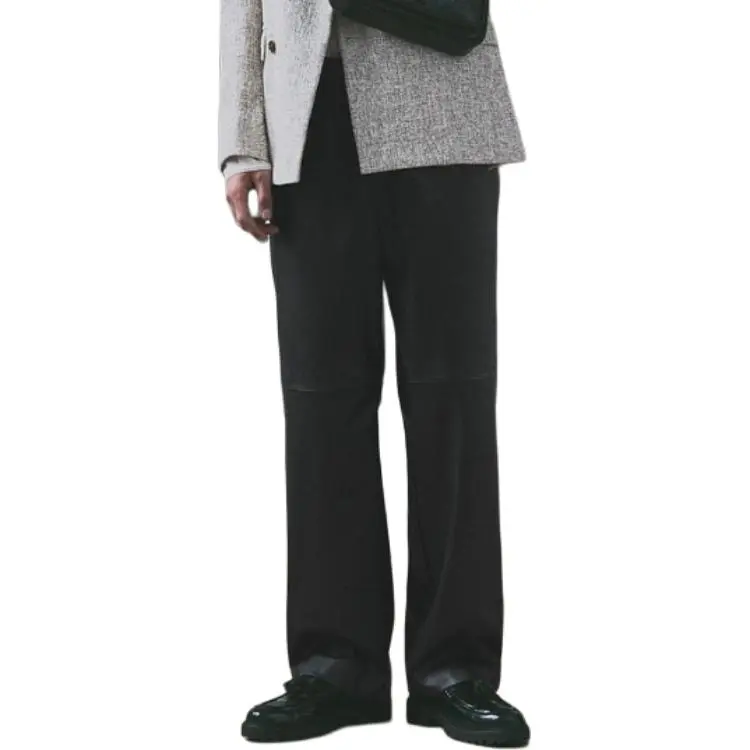 H&M Leather Pants Men Black-1