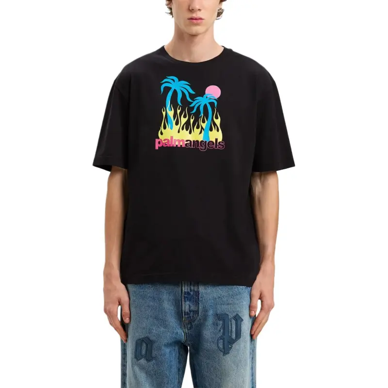 PALM ANGELS Burning Oasi Slim Tee-2