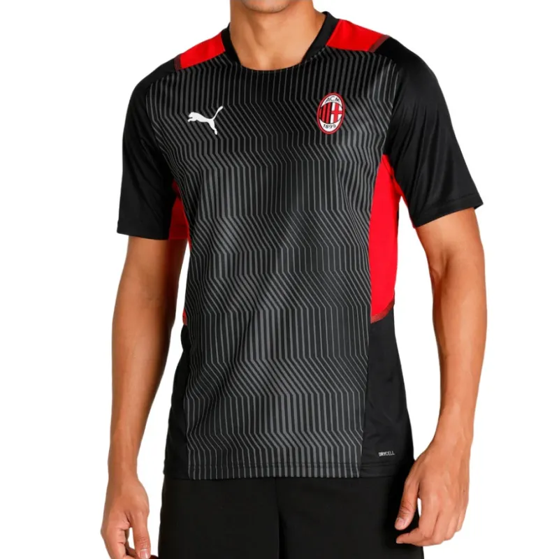 PUMA AC Milan T Shirt Men's Black Red Color Block-2