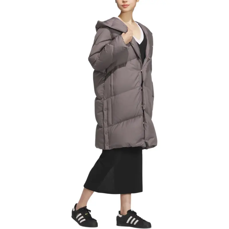 Adidas Originals LONG DOWN JACKET Down Jackets & Coats Women's Charcoal Gray-3
