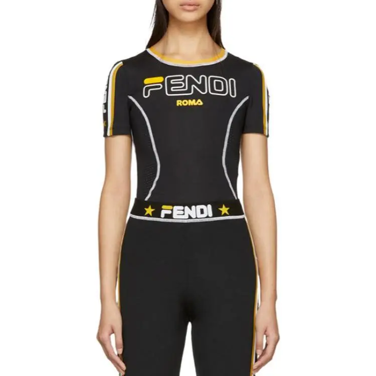FENDI X Fila Mania Logo Fitness Tee 'Black'-2