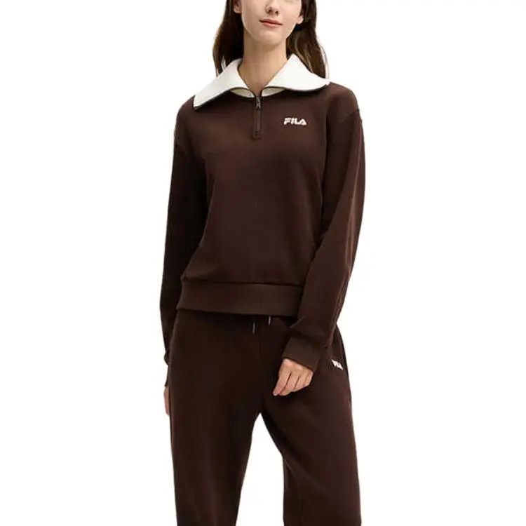 FILA MODERN HERITAGE Sweatshirt Women's Dark Rock Umber-2