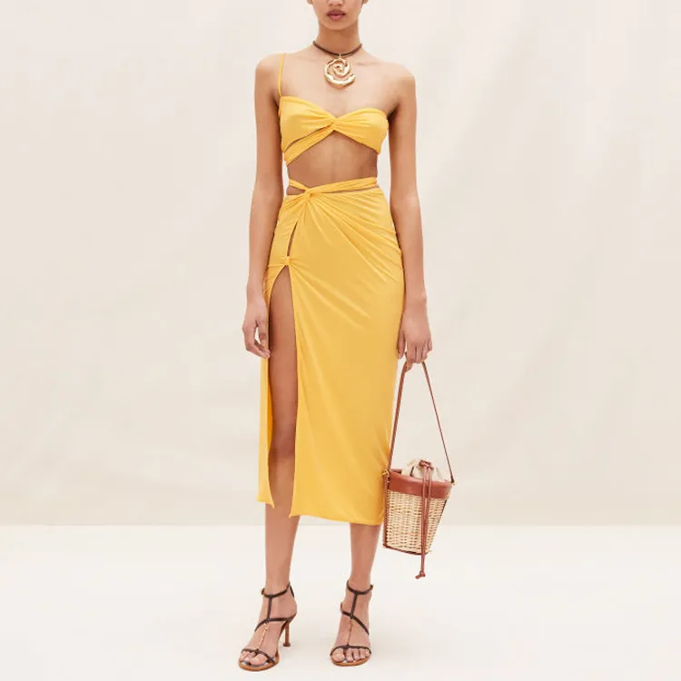 Jacquemus Casual Long Skirts Women's Yellow-1