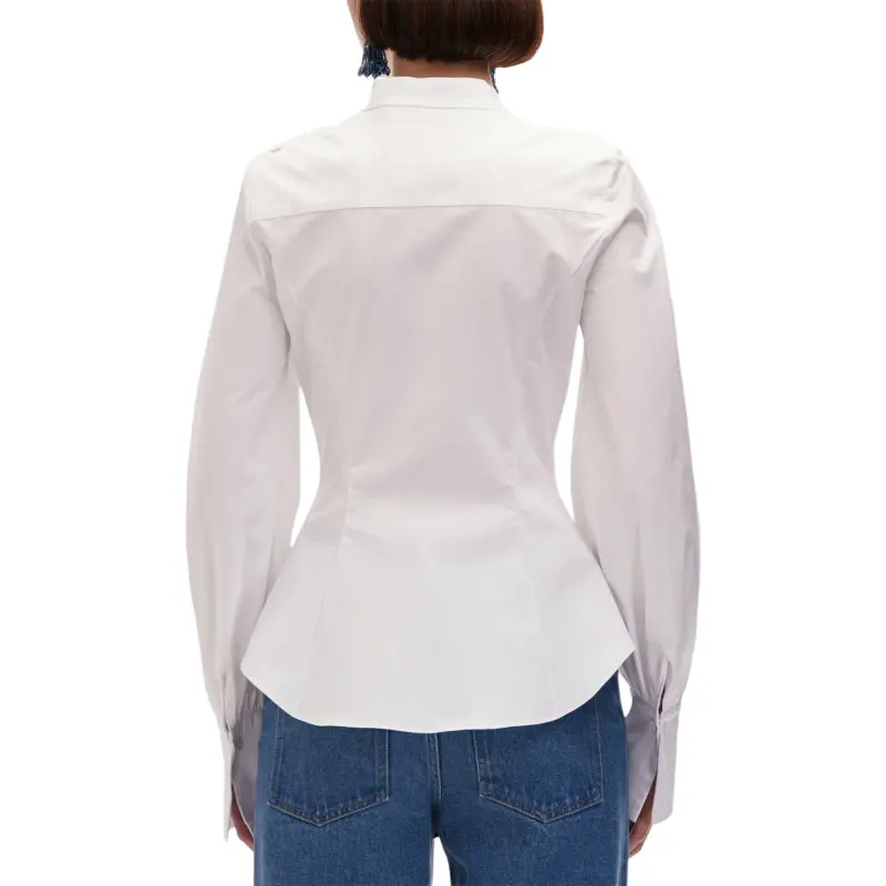 Oscar De La Renta Orchid Cotton Twill Blouse-3