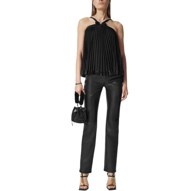 VERSACE Halterneck Pleated Top-1