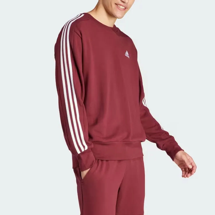 Adidas Essential Essentials French Terry 3-Stripes Sweatshirt Sweatshirt Men's Contour Red-3