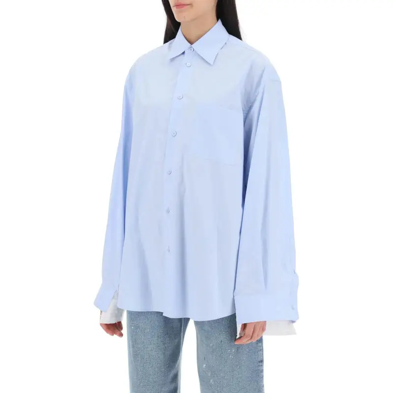 MM6 Maison Margiela Panelled Detailed Long Sleeved Shirt-3