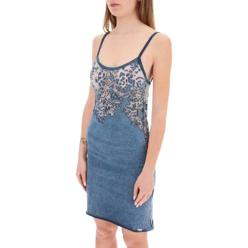 DIESEL Slip Dresses Women's Blue-3