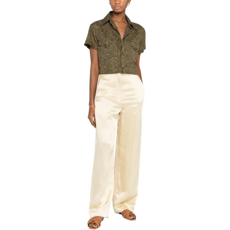 SAINT LAURENT Leopard Printed Cropped Shirt-2
