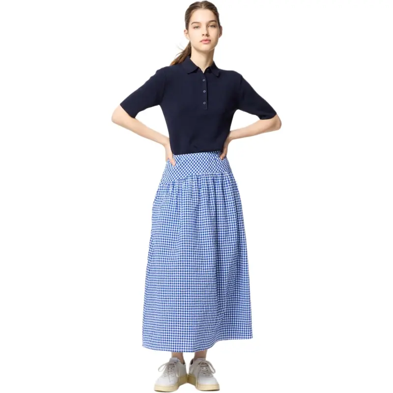 UNIQLO Casual Long Skirts Women's Royal Blue-1