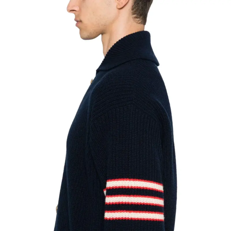 BALLY Logo Patch Striped Knitted Jacket-2