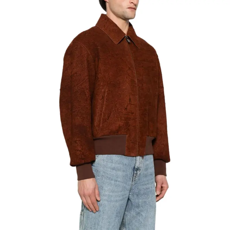 Alexander McQueen Distressed Zip Up Bomber Jacket-3